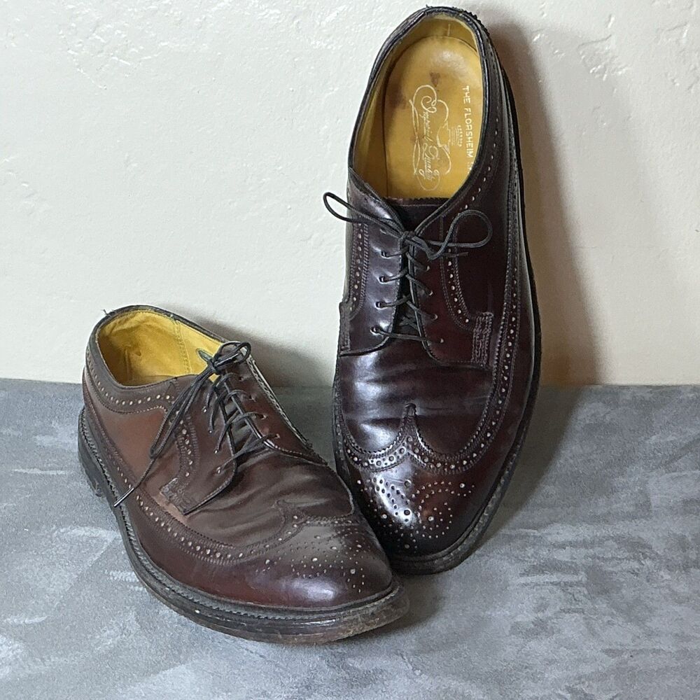 Florsheim Imperial Shell Cordovan Shoes Men’s Wing Tips 10 D Kenmoor - Picture 13 of 13